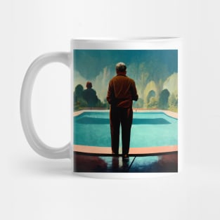 Man Looking over Pool Mug